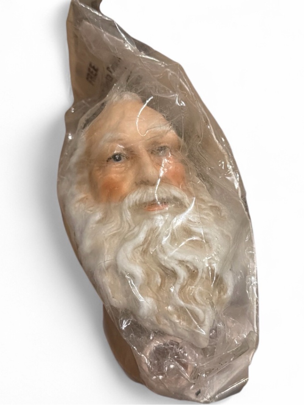 Father Christmas Santa Claus Porcelain Head & Hands 3.5" NOS Doll Making Topper